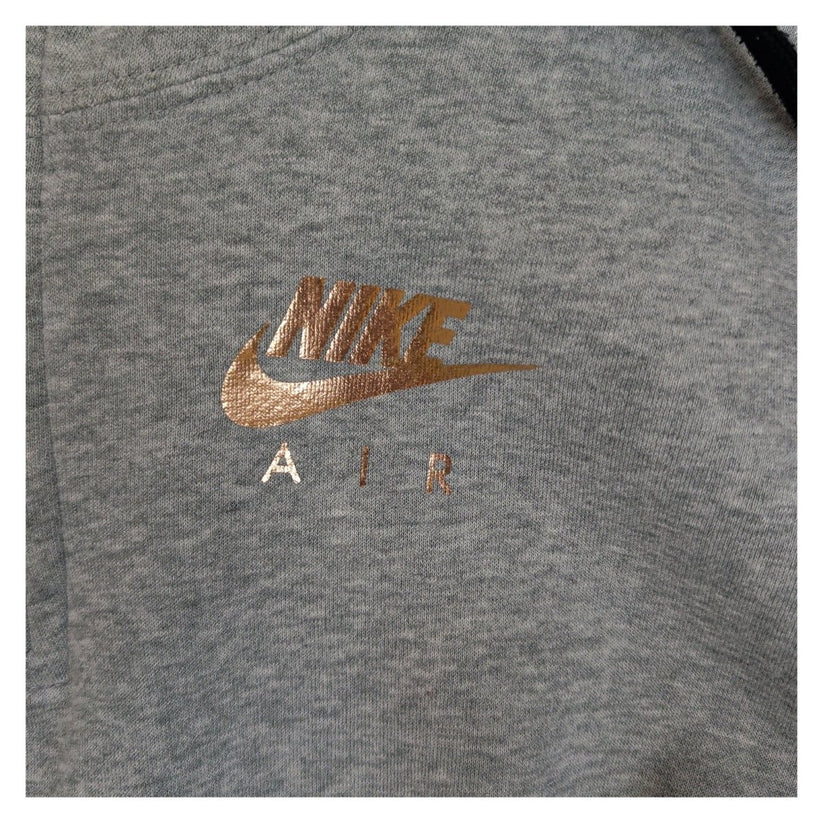 Nike Air Womens Cropped Half Zip Hoodie Grey Rose Gold Logo Size XS – product photo 3 | RewearableUK