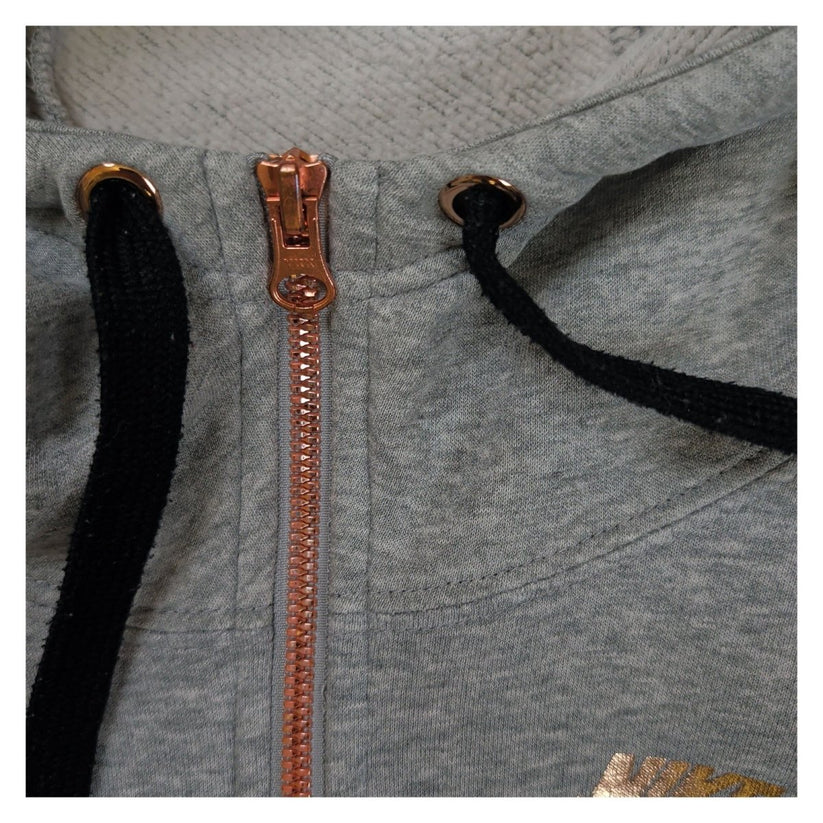 Nike Air Womens Cropped Half Zip Hoodie Grey Rose Gold Logo Size XS – product photo 7 | RewearableUK