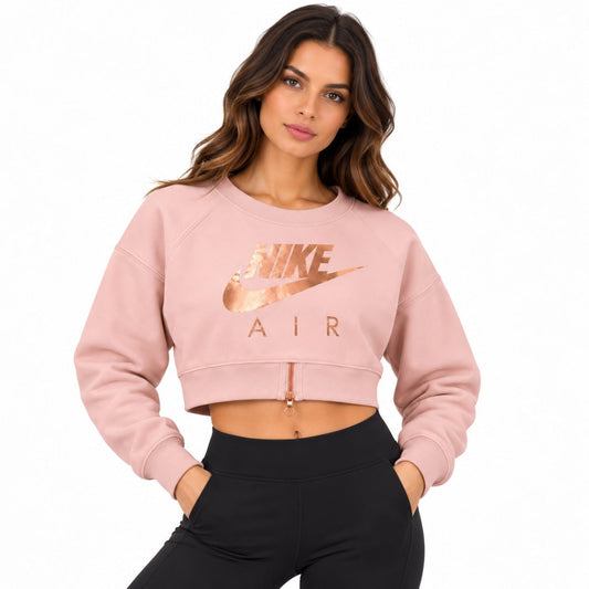 Nike Air Women's Pink Cropped Sweatshirt S Cotton Long Sleeve – Sweatshirt product photo 1 | RewearableUK
