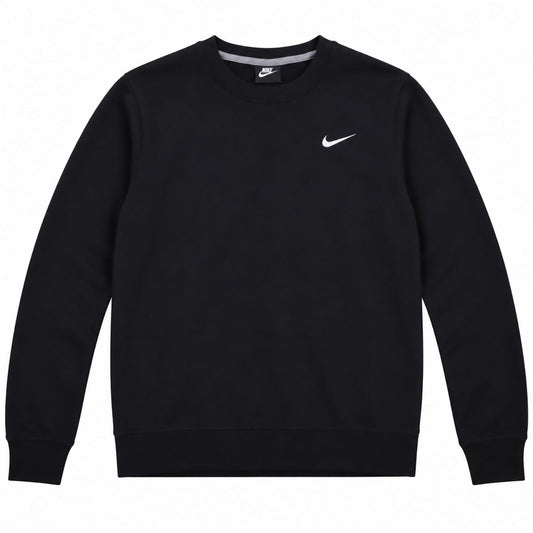Nike Black Crew Neck Sweatshirt Size M Cotton Embroidered Swoosh Logo Pullover – product photo 1 | RewearableUK