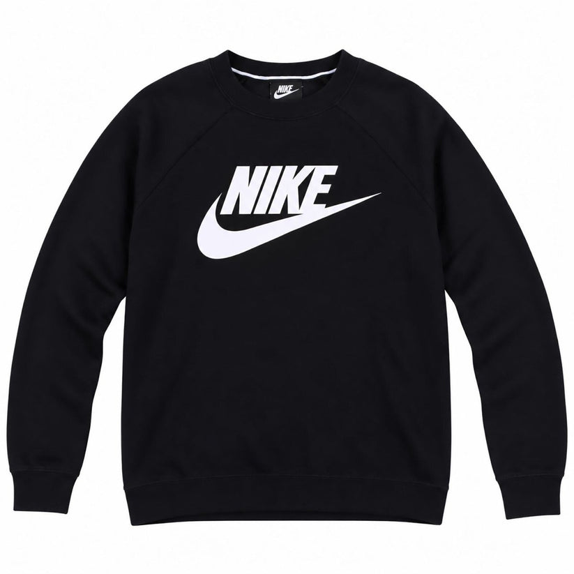 Nike Black Crew Neck Sweatshirt Size S White Logo Swoosh Raglan Sleeve Pullover – product photo 1 | RewearableUK
