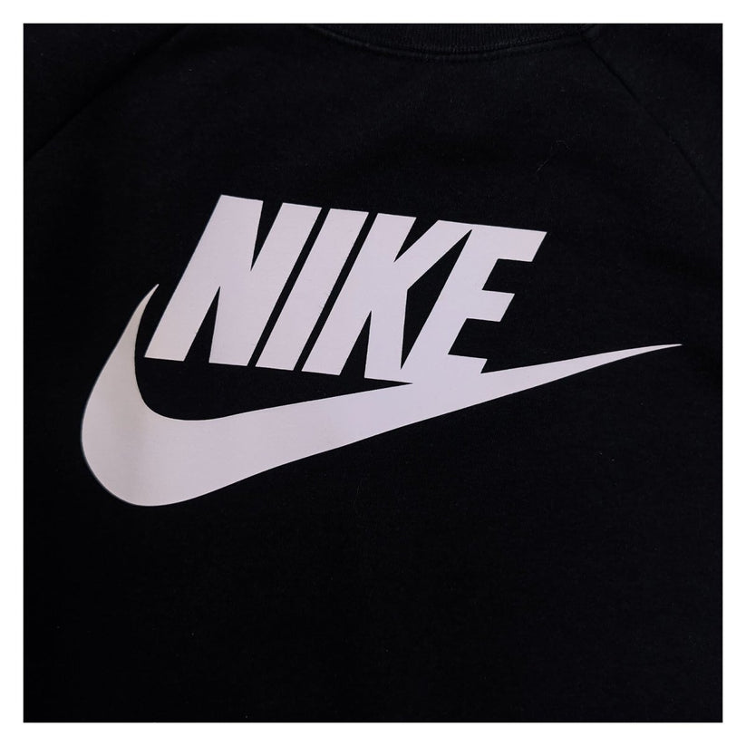 Nike Black Crew Neck Sweatshirt Size S White Logo Swoosh Raglan Sleeve Pullover – product photo 6 | RewearableUK