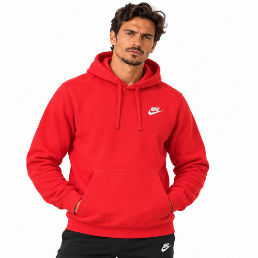 Nike Coral Red Swoosh Unisex Hoodie XS Cotton Long Sleeve Embroidered – Hoodie product photo 1 | RewearableUK