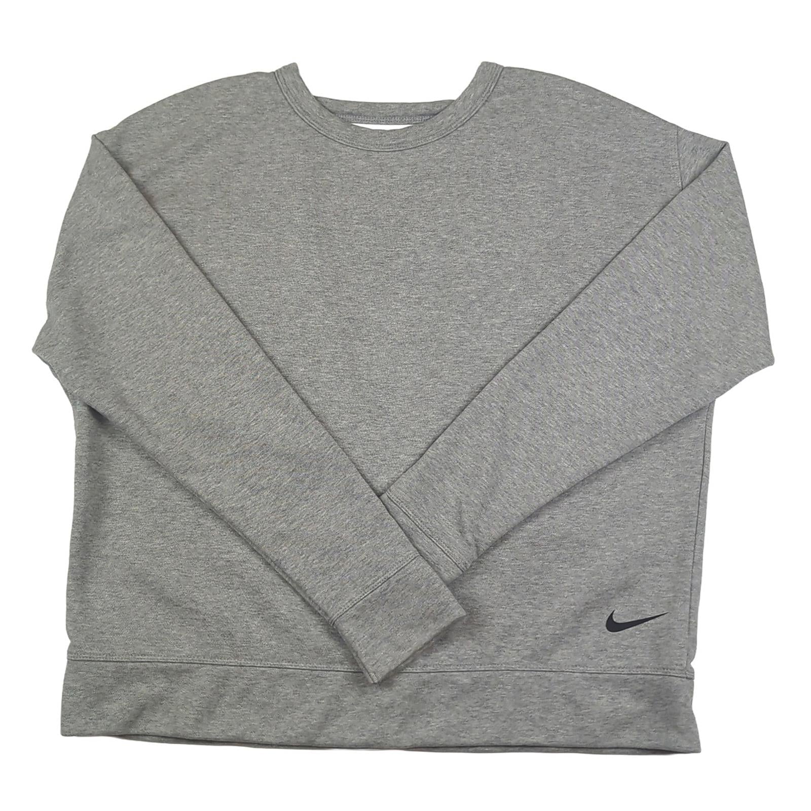 Nike Nike Dri - Fit Crewneck Sweatshirt Grey Women's M Cotton Pullover Used Sweater & Hoodie RewearableUK