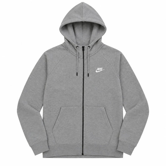 Nike Full Zip Hoodie Grey Size M Embroidered Logo Cotton Blend Sweatshirt – product photo 1 | RewearableUK
