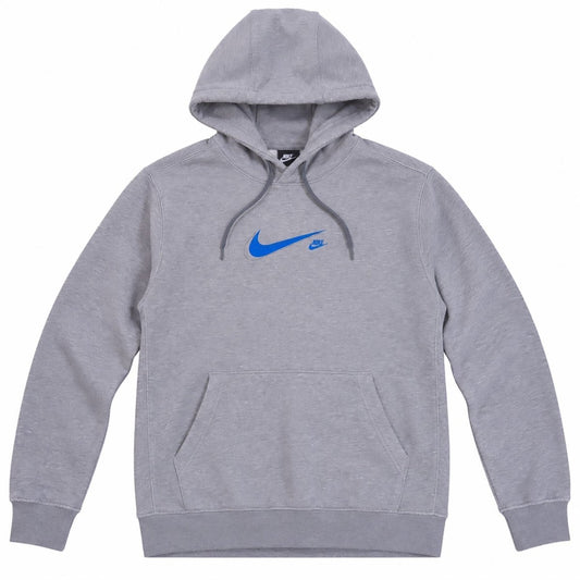 Nike Grey Marl Pullover Hoodie Size S Blue Swoosh Logo Fleece Kangaroo Pocket – product photo 1 | RewearableUK