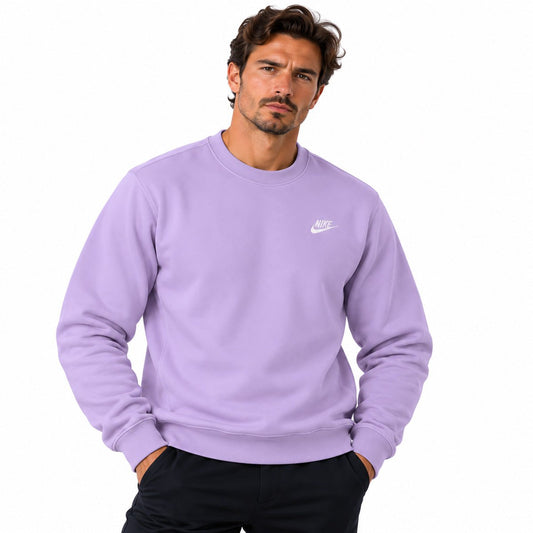 Nike Lilac Crew Unisex Sweatshirt S Cotton Long Sleeve Embroidered Ribbed Cuffs – Sweatshirt product photo 1 | RewearableUK