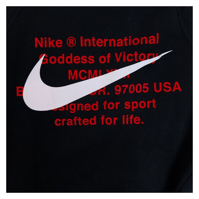 Nike Mens Black Sweatshirt M Double Swoosh Embroidered Back Print Crew Neck – product photo 9 | RewearableUK