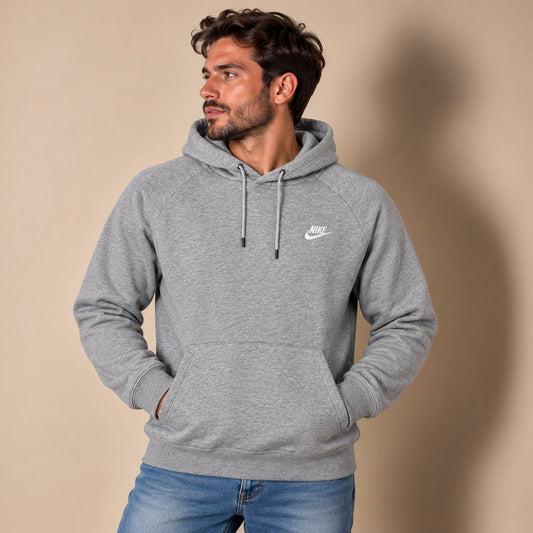 Nike Men's Embroidered Swoosh Hoodie XL Grey – Hoodie product photo 1 | RewearableUK