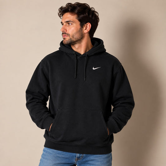 Nike Men's Embroidered Swoosh Hoodie XS Black – Hoodie product photo 1 | RewearableUK