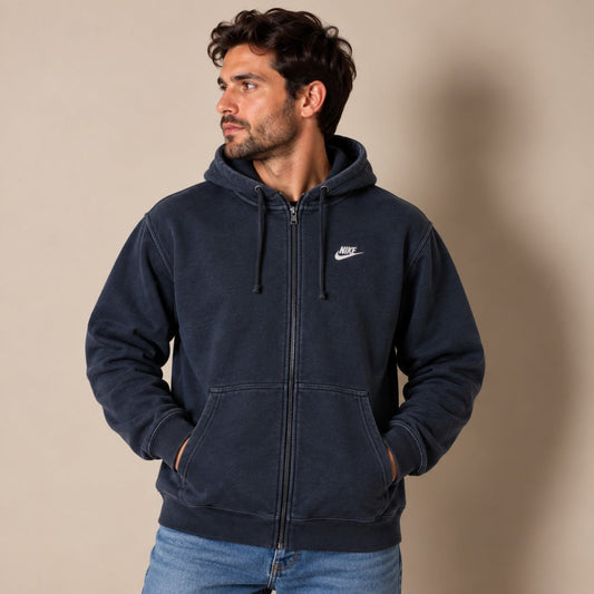 Nike Men's Full Zip Logo Hoodie L Navy – Hoodie product photo 1 | RewearableUK
