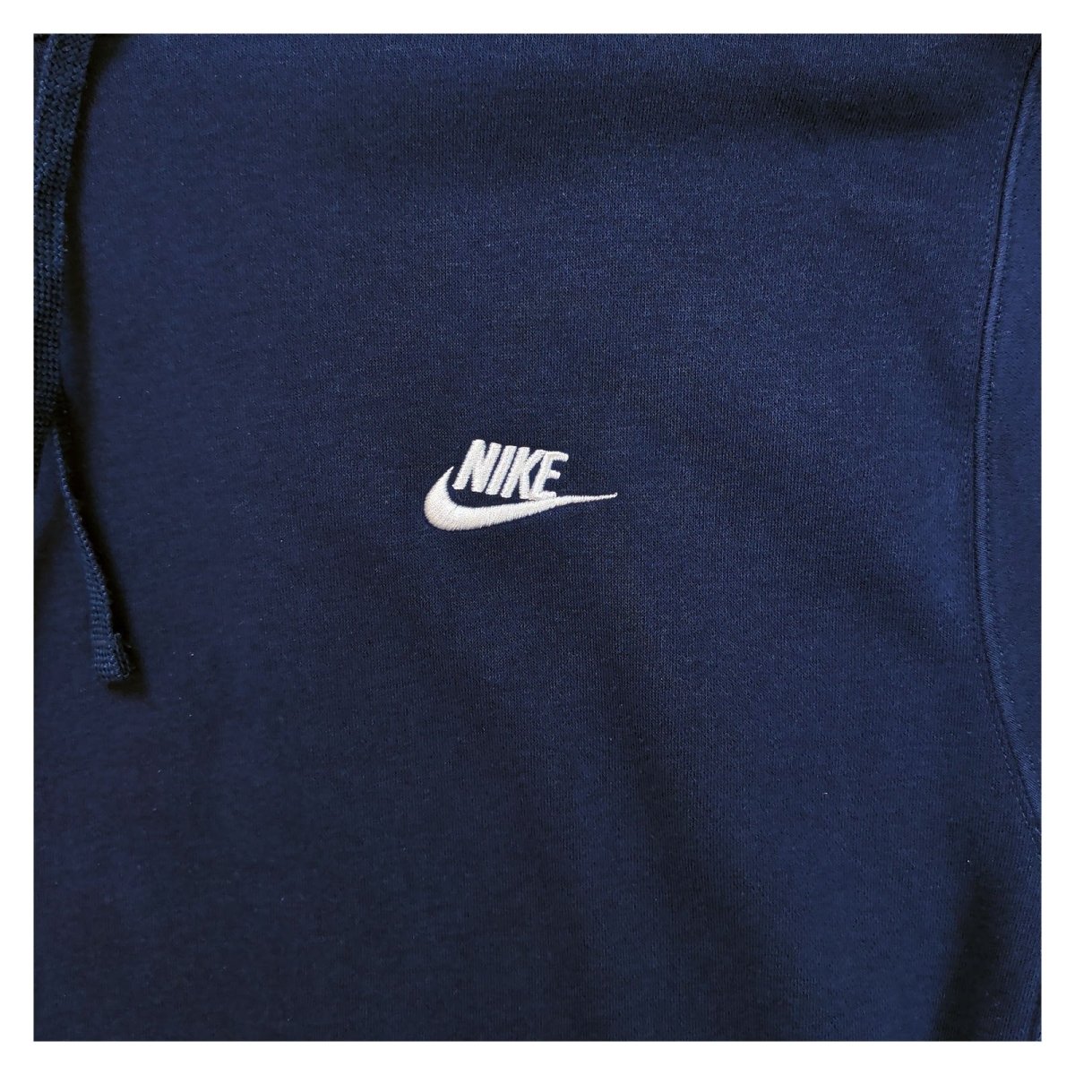 Nike Mens Hoodie Large Navy Blue Embroidered Logo Cotton – product photo 2 | RewearableUK