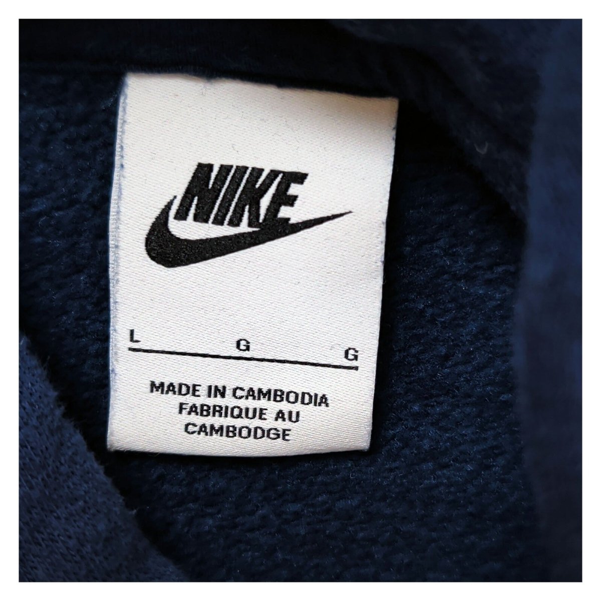 Nike Mens Hoodie Large Navy Blue Embroidered Logo Cotton – product photo 5 | RewearableUK