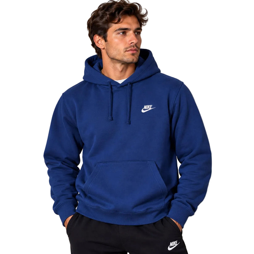 Nike Mens Hoodie Large Navy Blue Embroidered Logo Cotton – Sweater & Hoodie product photo 1 | RewearableUK