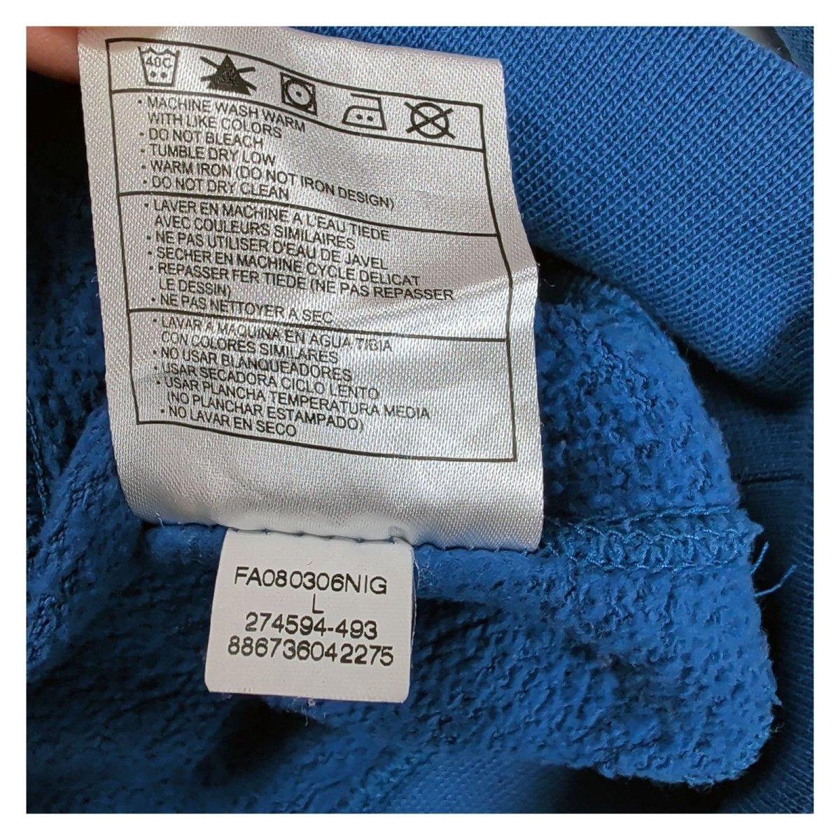 Nike Mens Hoodie M Blue Graphic Logo 78% Cotton 22% Polyester – product photo 6 | RewearableUK