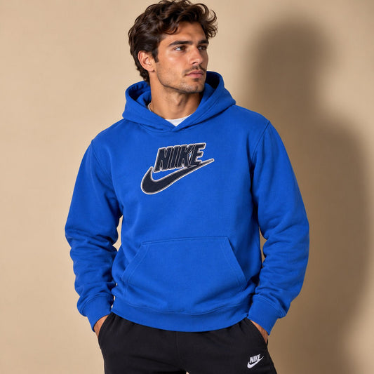 Nike Mens Hoodie M Blue Graphic Logo 78% Cotton 22% Polyester – Sweater & Hoodie product photo 1 | RewearableUK