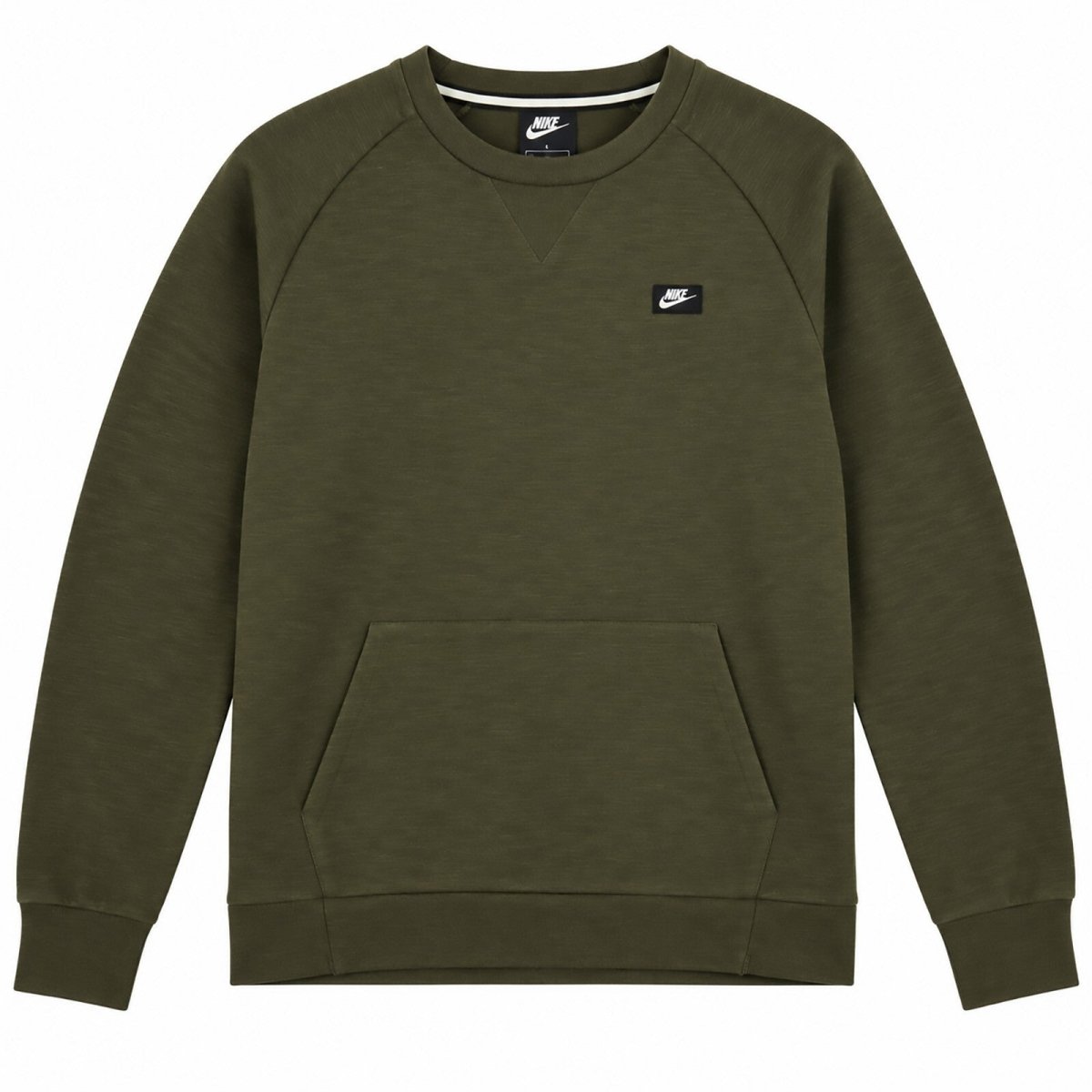 Nike Mens Sweatshirt Small Olive Green Crew Neck Cotton Polyester – product photo 1 | RewearableUK