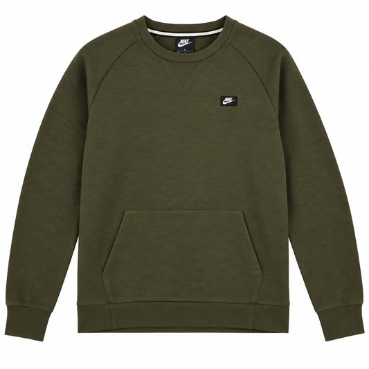 Nike Mens Sweatshirt Small Olive Green Crew Neck Cotton Polyester – product photo 1 | RewearableUK