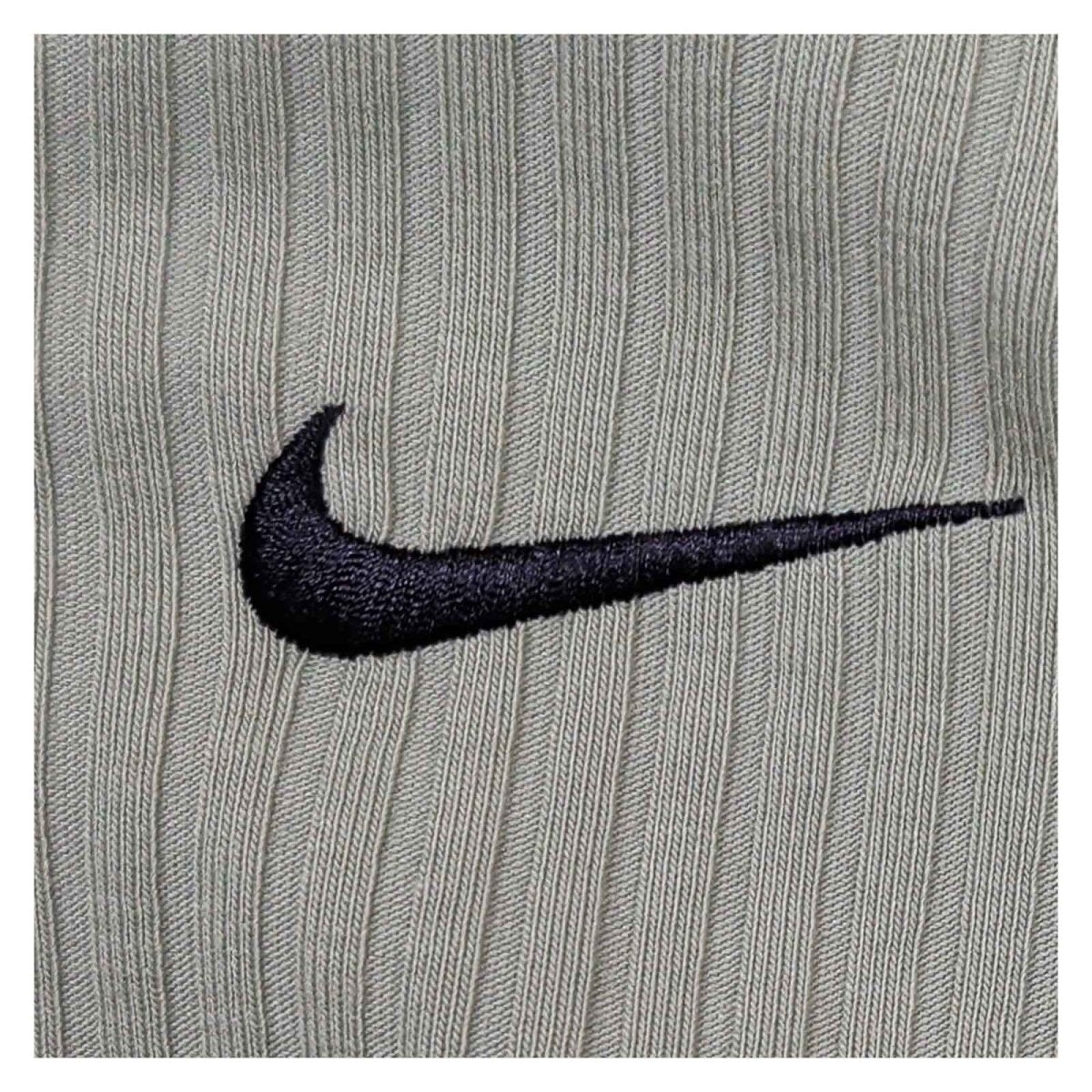 Nike Ribbed V Neck Top Women S Oil Green Flared Sleeve Embroidered Swoosh – product photo 2 | RewearableUK