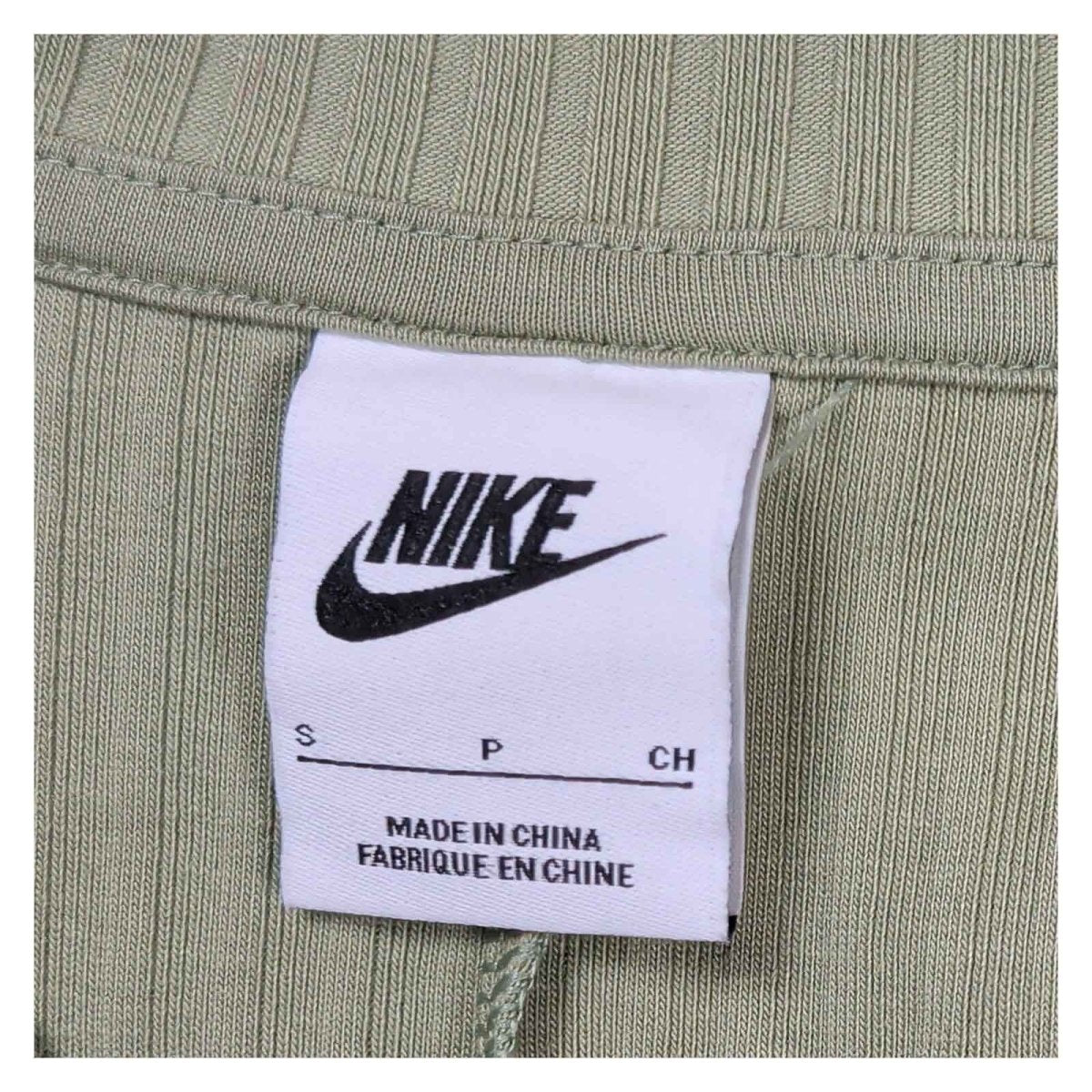 Nike Ribbed V Neck Top Women S Oil Green Flared Sleeve Embroidered Swoosh – product photo 3 | RewearableUK