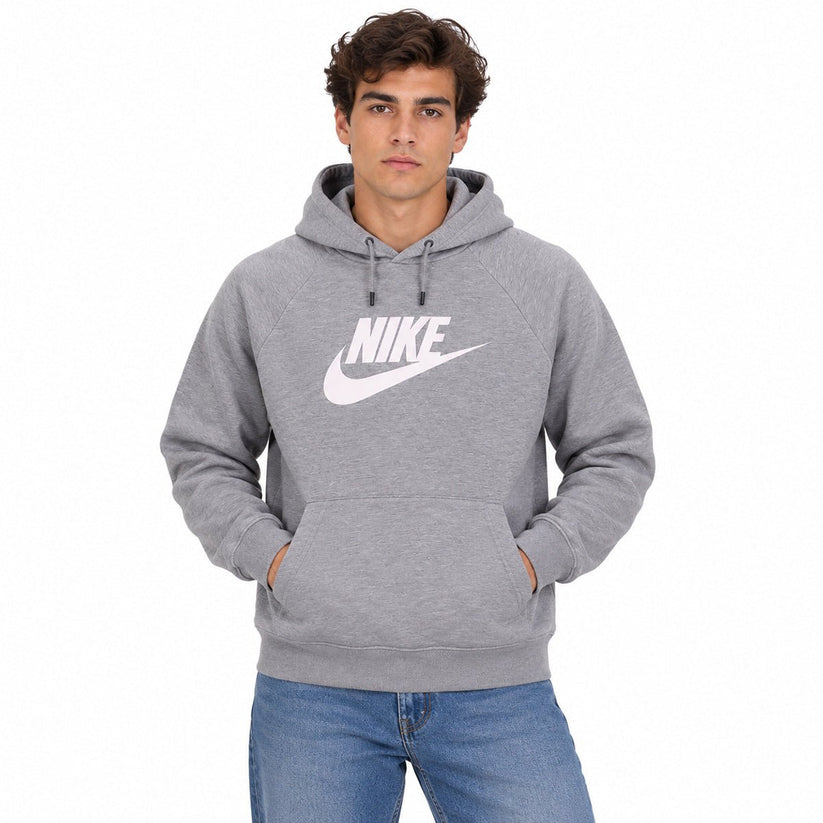 Nike Sportswear Grey Pullover Hoodie Size S Futura Swoosh Logo Sweatshirt – Hoodie product photo 1 | RewearableUK