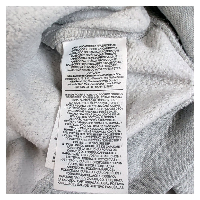 Nike Unisex Adults Hoodie XS Grey Red Graphic Cotton Blend – product photo 5 | RewearableUK