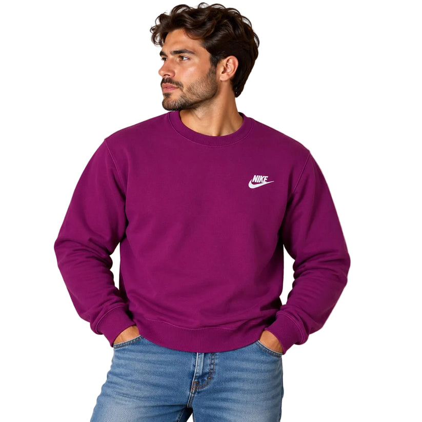 Nike Unisex Sweatshirt Medium Burgundy Embroidered Logo 80% Cotton – product photo 1 | RewearableUK