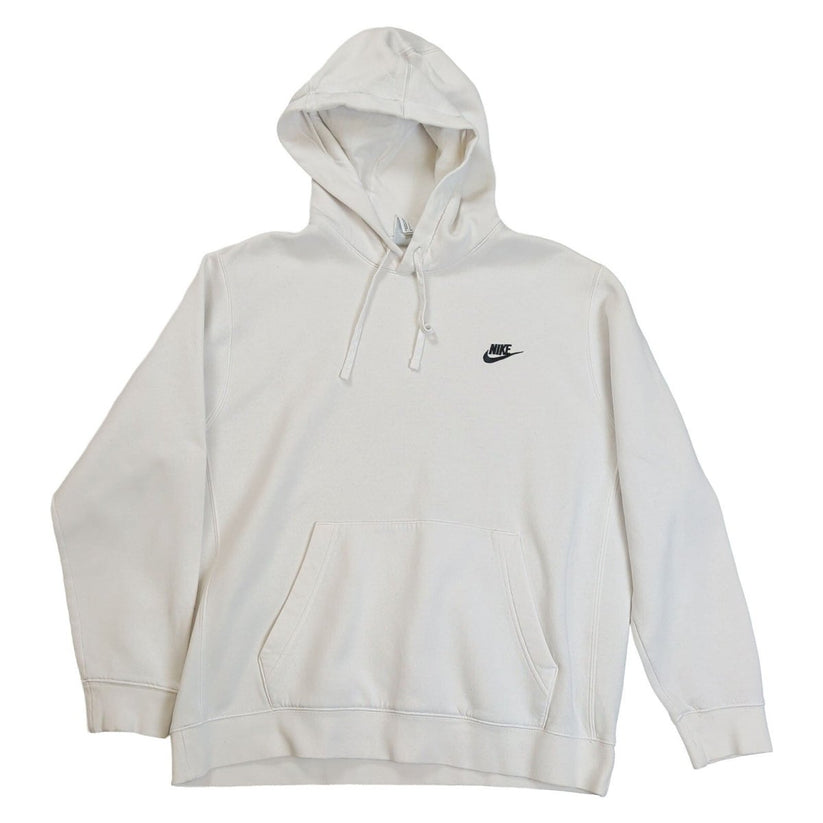 Nike White Pullover Hoodie Size L Black Embroidered Logo Fleece Sweatshirt – product photo 2 | RewearableUK