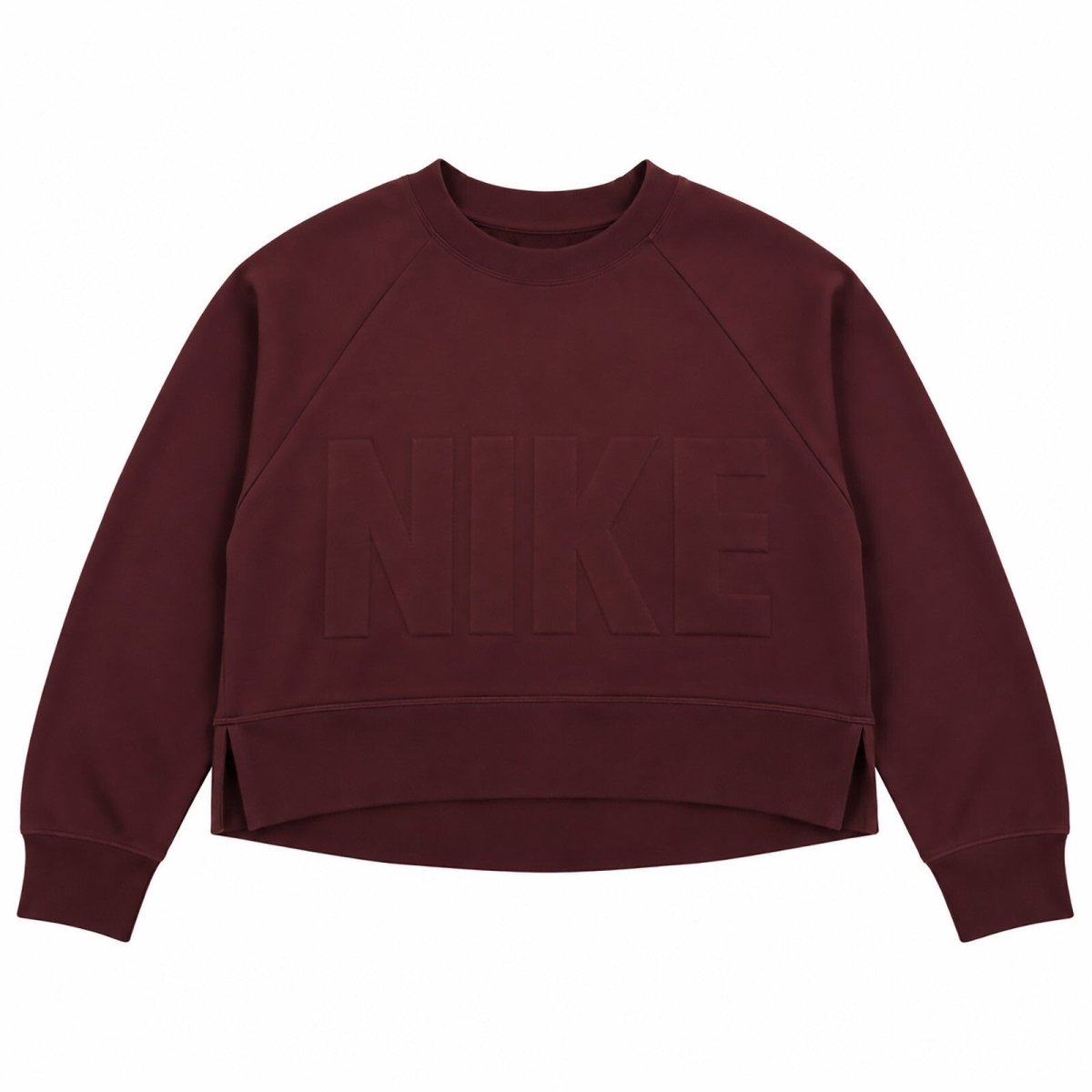 Nike Women Sweatshirt Medium Burgundy Embossed Logo 54% Polyester 46% Cotton – product photo 1 | RewearableUK