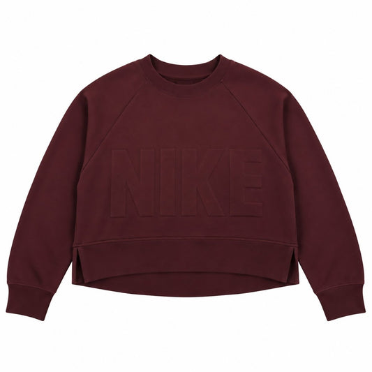 Nike Women Sweatshirt Medium Burgundy Embossed Logo 54% Polyester 46% Cotton – product photo 1 | RewearableUK