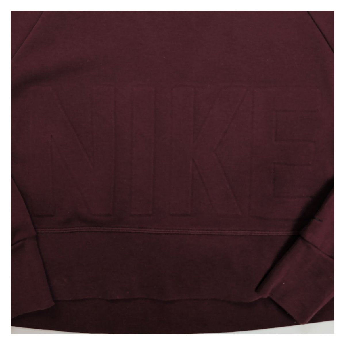 Nike Women Sweatshirt Medium Burgundy Embossed Logo 54% Polyester 46% Cotton – product photo 7 | RewearableUK