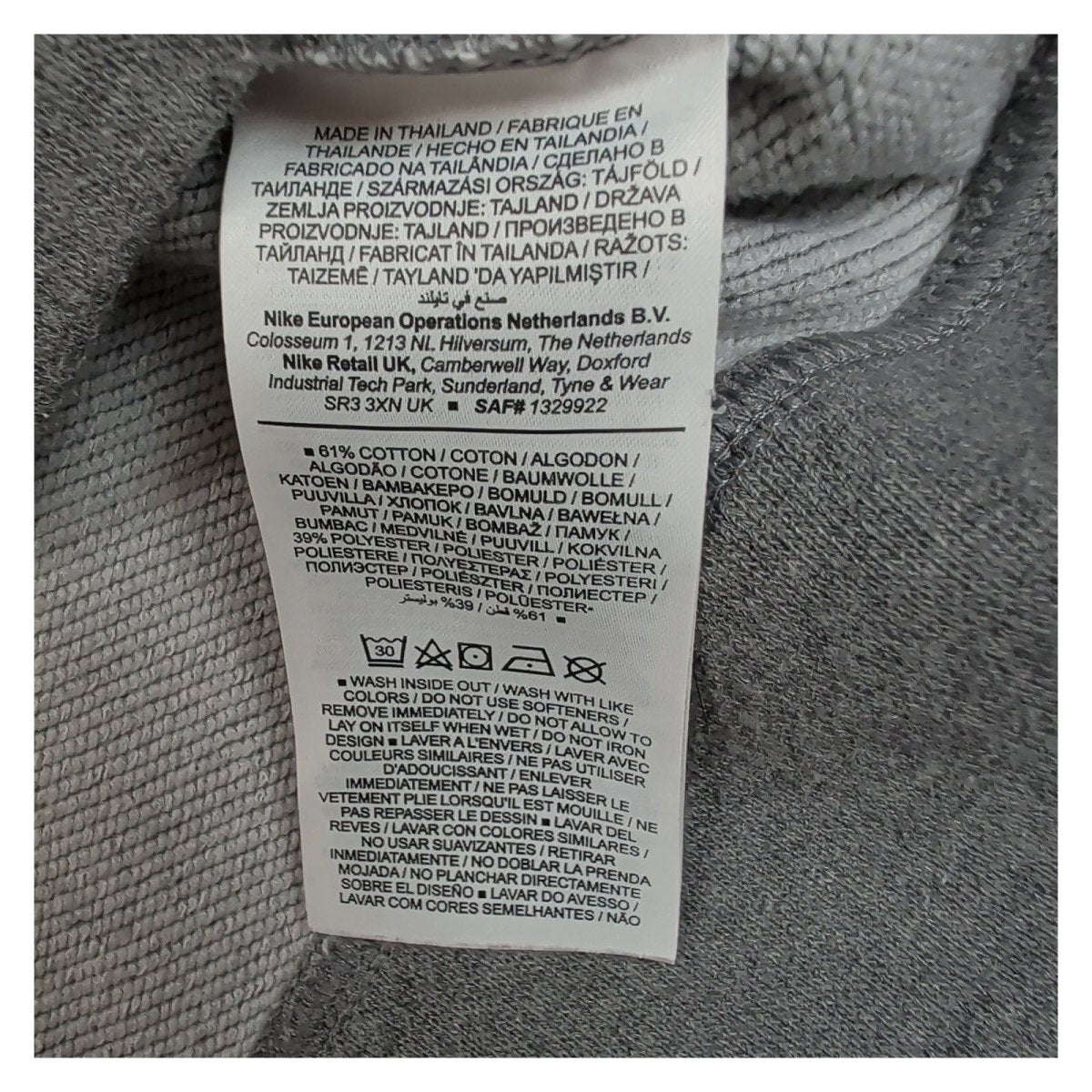 Nike Women Sweatshirt XS Grey Embroidered Swoosh 61% Cotton 39% Polyester – product photo 6 | RewearableUK