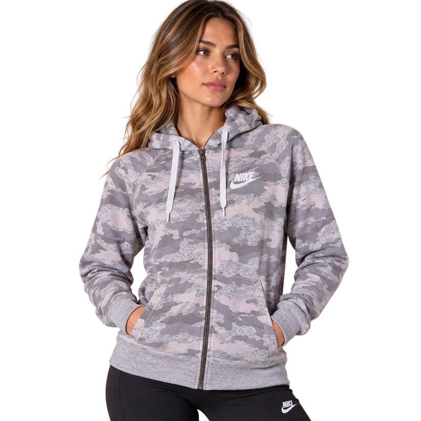 Nike Women's Hoodie Size S Grey Camo Print – Sweater & Hoodie product photo 1 | RewearableUK