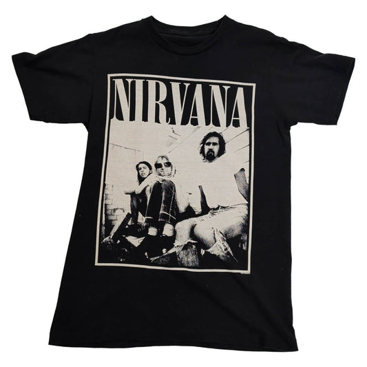 Nirvana Band T-Shirt Mens S Black 2013 Photo Graphic Grunge Rock Tee – product photo 1 | RewearableUK
