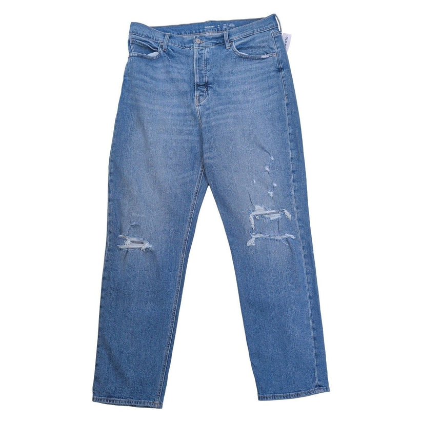 Old Navy Women's Sky-Hi Straight Jeans Size 16 Tall Blue High Rise Distressed – product photo 2 | RewearableUK