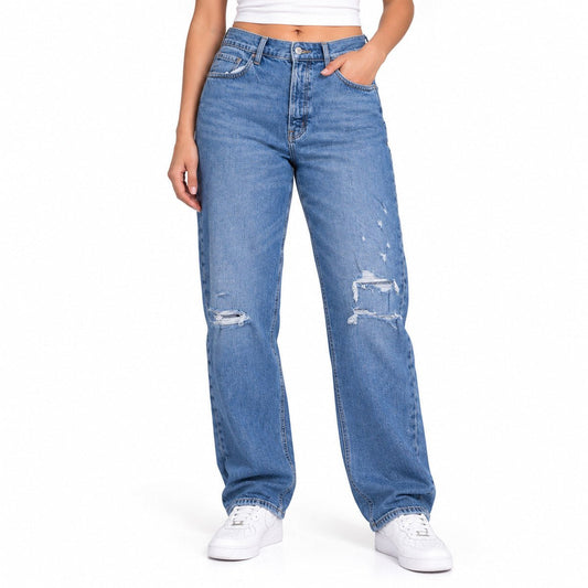 Old Navy Women's Sky-Hi Straight Jeans US 16 Tall UK 20 Blue High Rise New with Tags – Jeans product photo 1 | RewearableUK