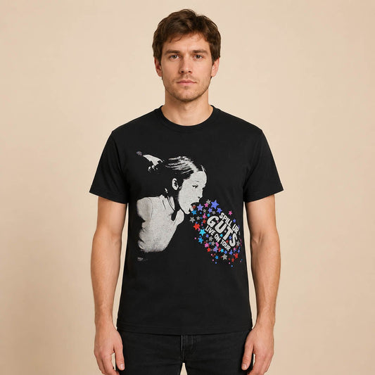 Olivia Rodrigo Spill Ur GUTS 2024 Tour T-Shirt S Black Official – Music T-Shirt product photo 1 | RewearableUK