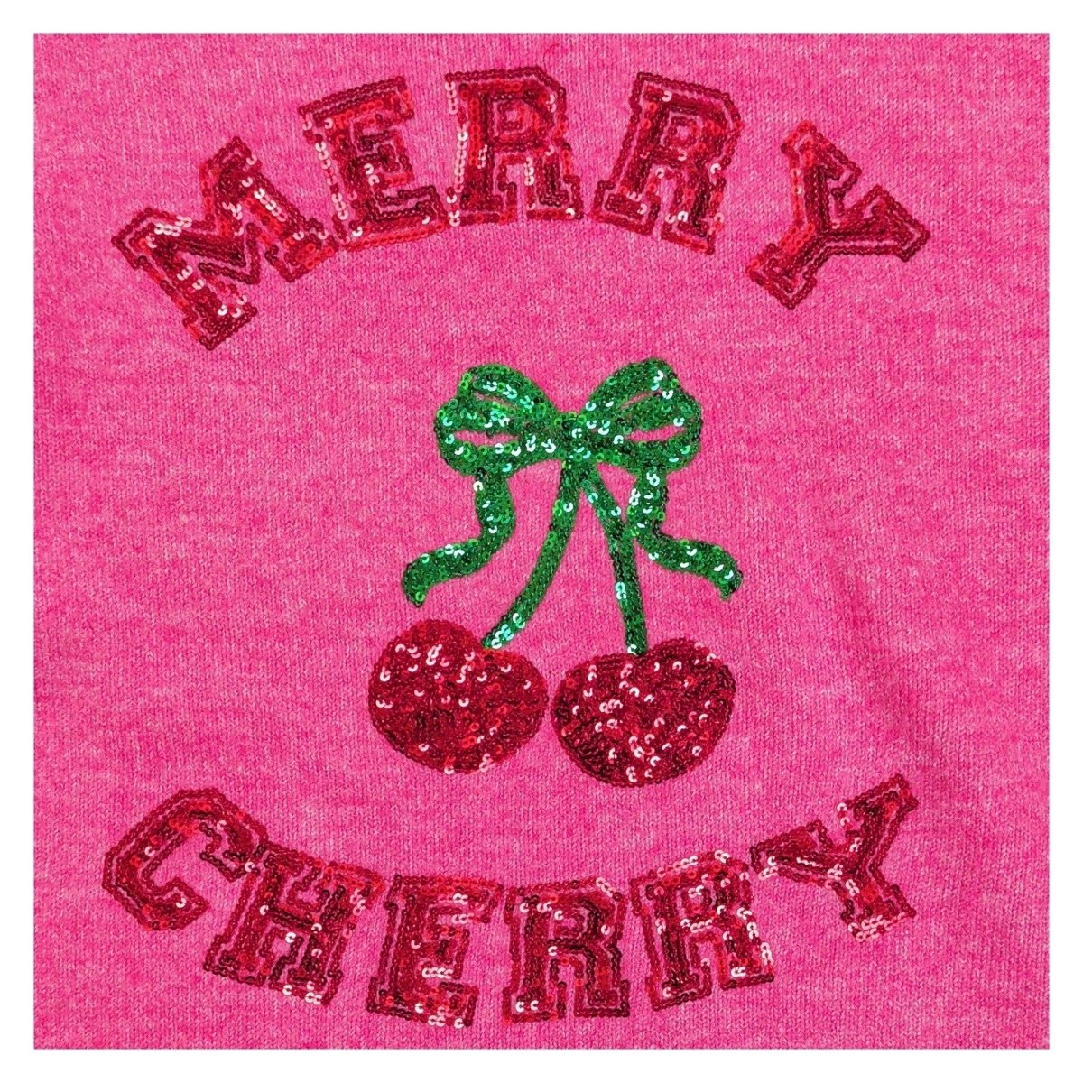 Originals Merry Cherry Christmas Jumper UK 10-12 Pink Sequin Xmas Sweater – product photo 2 | RewearableUK