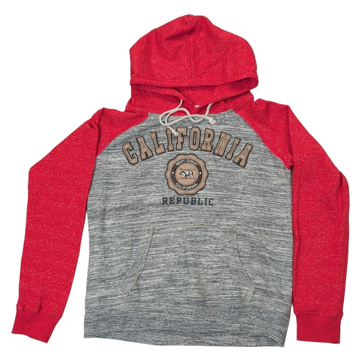 Passion-I California Republic Bear Hoodie XL Red Grey West Coast Pullover – product photo 1 | RewearableUK
