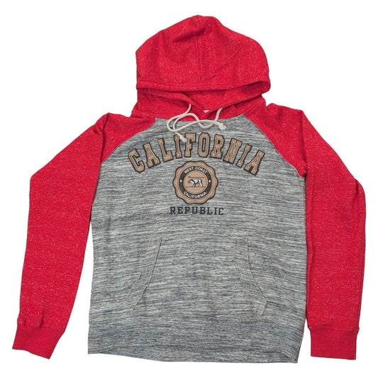 Passion-I California Republic Bear Hoodie XL Red Grey West Coast Pullover – product photo 1 | RewearableUK