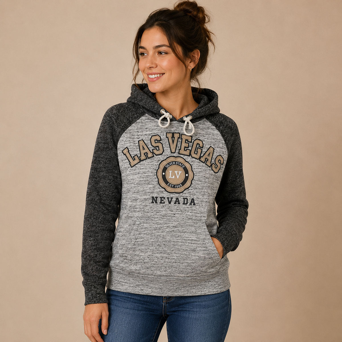 Passion-I Las Vegas Varsity Hoodie S Grey Black – Sweater & Hoodie product photo 1 | RewearableUK