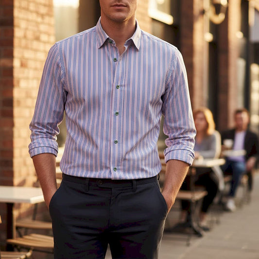 Paul Smith Striped Long Sleeve Shirt Purple | Men's Large by Paul Smith – shirt | RewearableUK