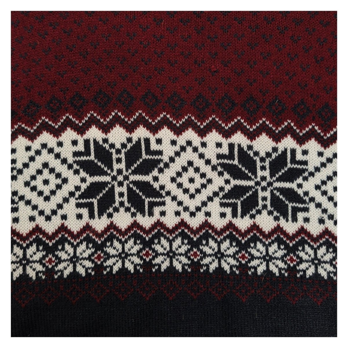 Peacocks Men's Christmas Jumper Large Navy Red Fair Isle 100% Cotton Sweater – product photo 2 | RewearableUK