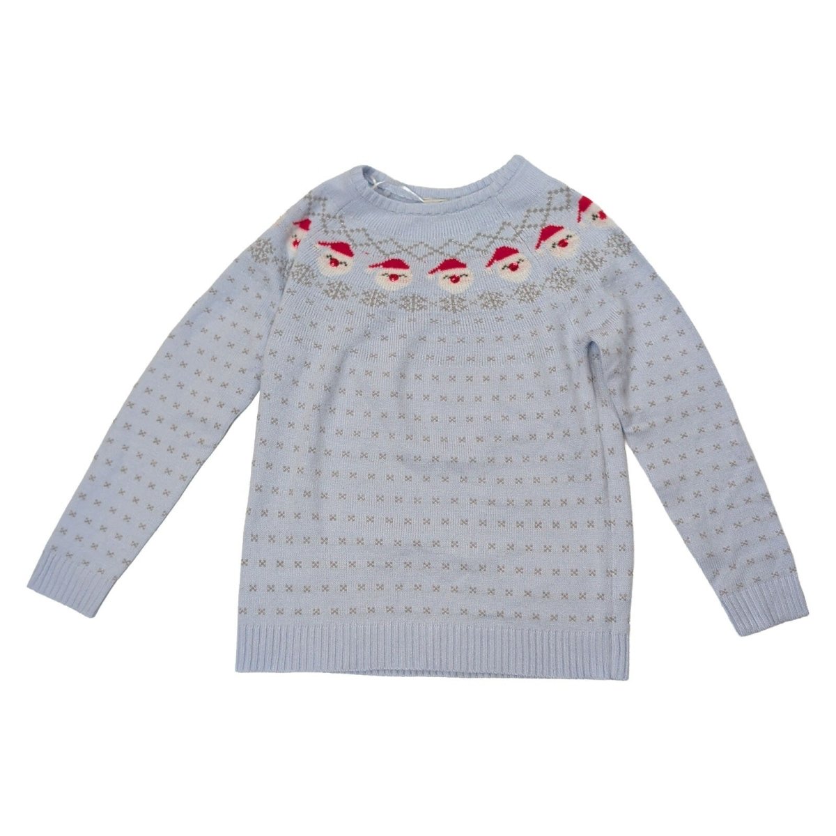 Peacocks Womens Santa Christmas Jumper M Blue Sequin Pom Nose Acrylic – product photo 2 | RewearableUK