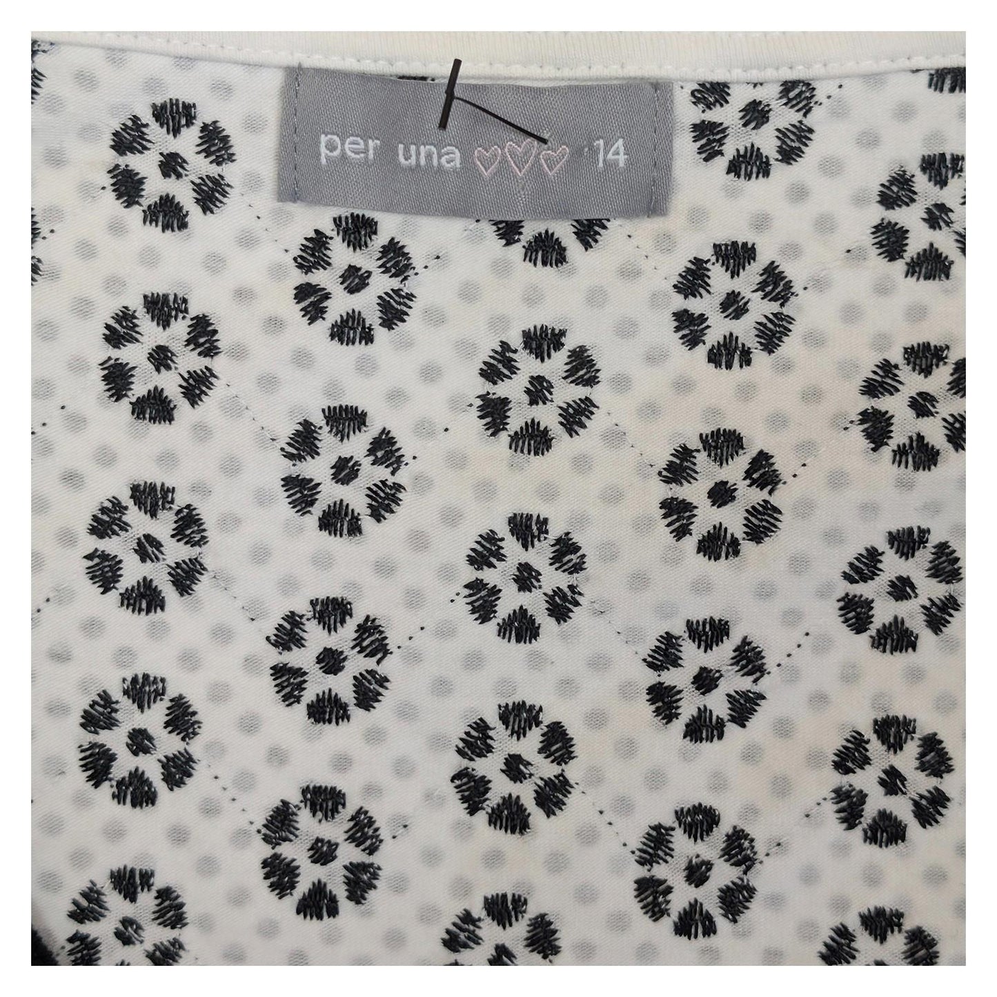 Per Una Top Size UK 14 White Black Polka Dot Floral Crochet Neck Sleeveless Cott by Marks & Spencer – | RewearableUK