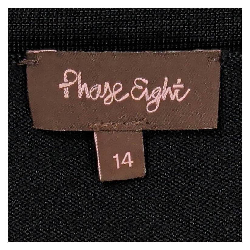 Phase Eight Black Cropped Bolero Cardigan UK 14 3/4 Sleeve Viscose Blend – product photo 2 | RewearableUK