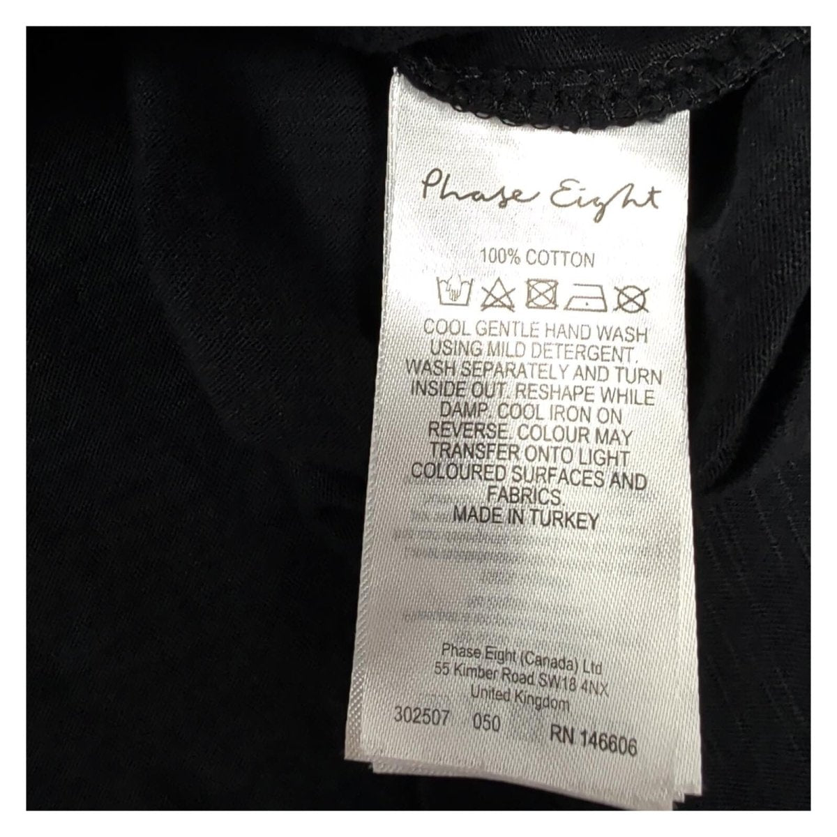 Phase Eight Black Gold Foil Heart Print Batwing Top UK 12 Cotton 3/4 Sleeve – product photo 5 | RewearableUK