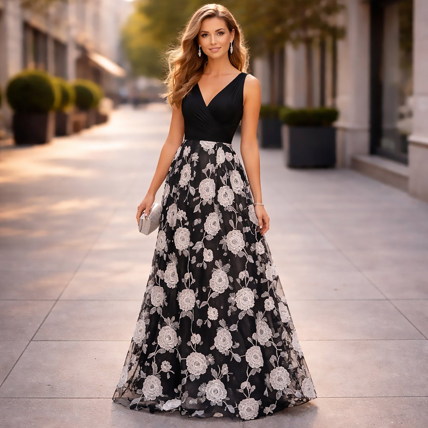 Phase Eight Black White Floral Maxi Dress UK 18 Sleeveless Occasion by Phase Eight – DRESSING | RewearableUK