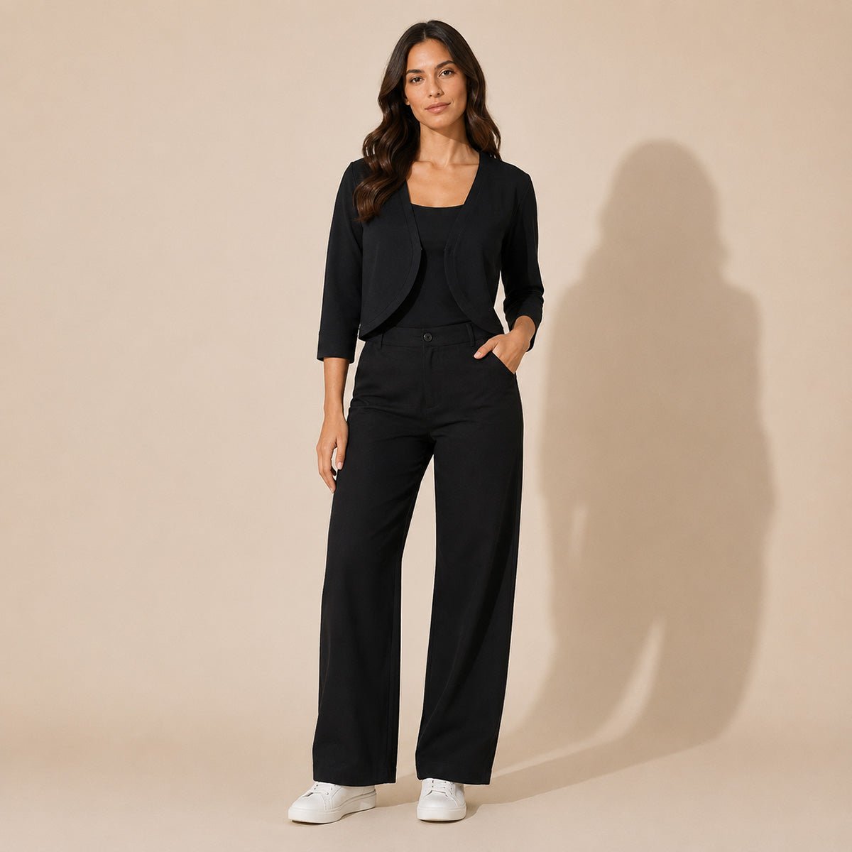 Phase Eight Cropped Bolero Cardigan UK 14 Black 3/4 Sleeve – Top product photo 1 | RewearableUK