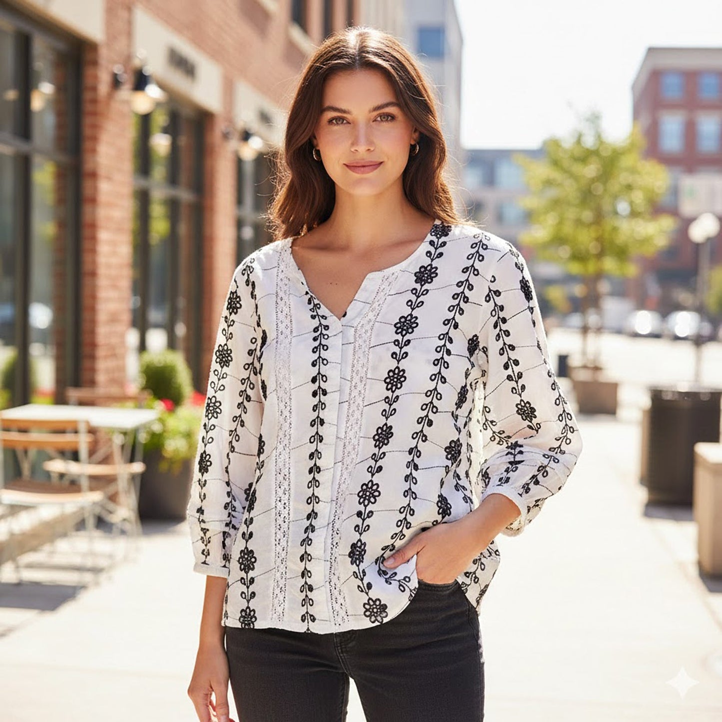 Phase Eight Embroidered Peasant Top White | Women's UK 18 by Phase Eight – blouse | RewearableUK